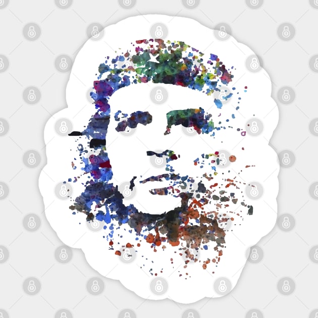 Che Guevara Abstract Sticker by inkstyl